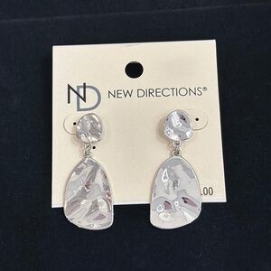 New Directions Hammered Dangle Earrings - Silver